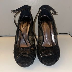 Camille la vie black sparkly heels